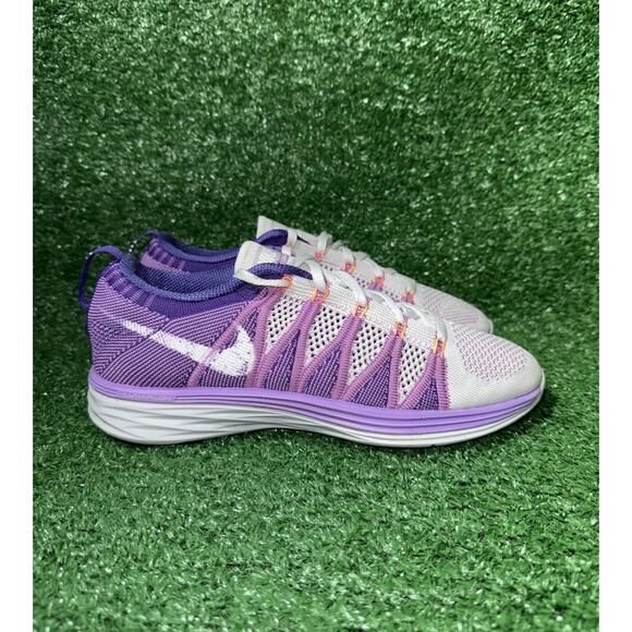 Nike Flyknit Lunar 2 Sneakers Women’s Size 8 Purple Running Shoes, Gently Worn - Picture 1 of 9